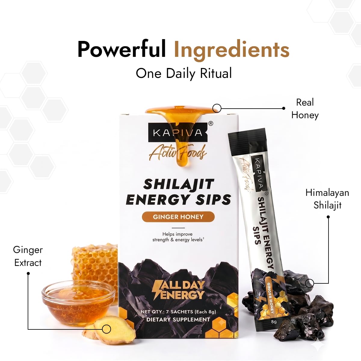 Kapiva Shilajit Honey Sticks 1 Softgel