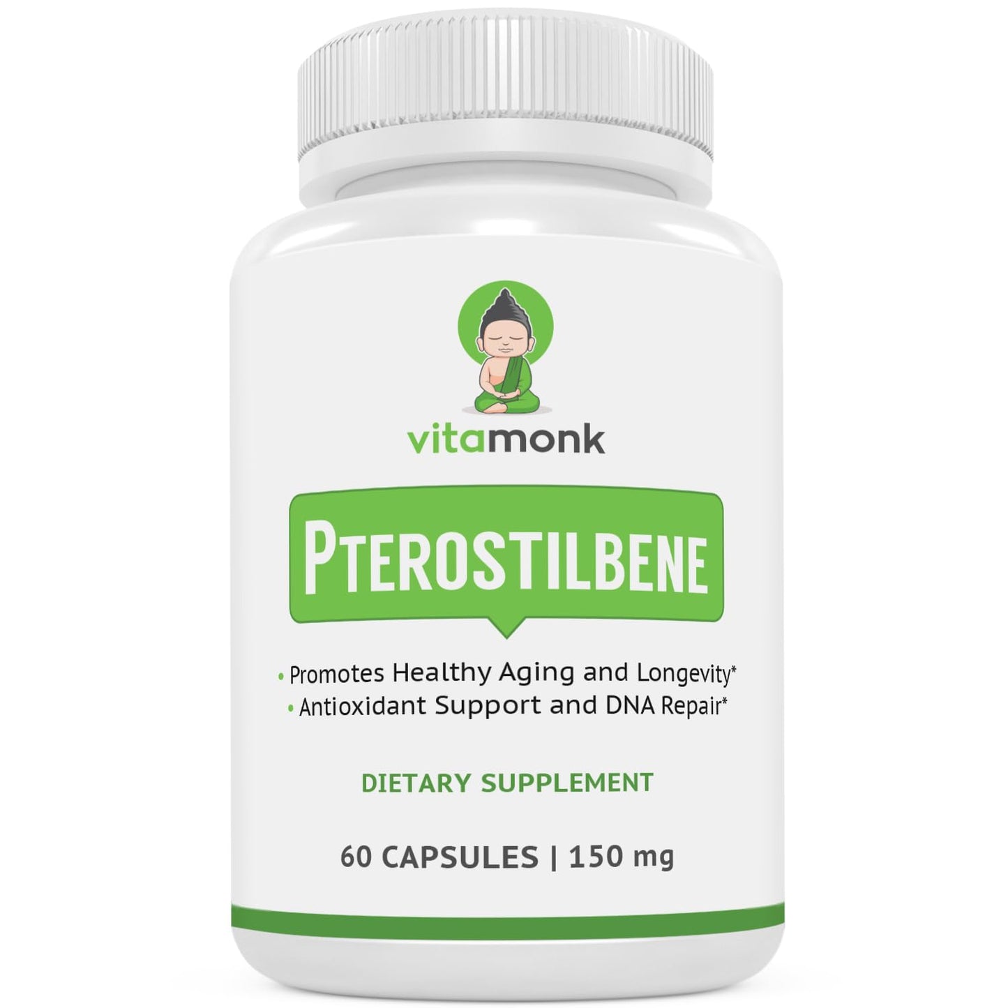 VitaMonk Pterostilbene 150mg Capsules, 60 Count