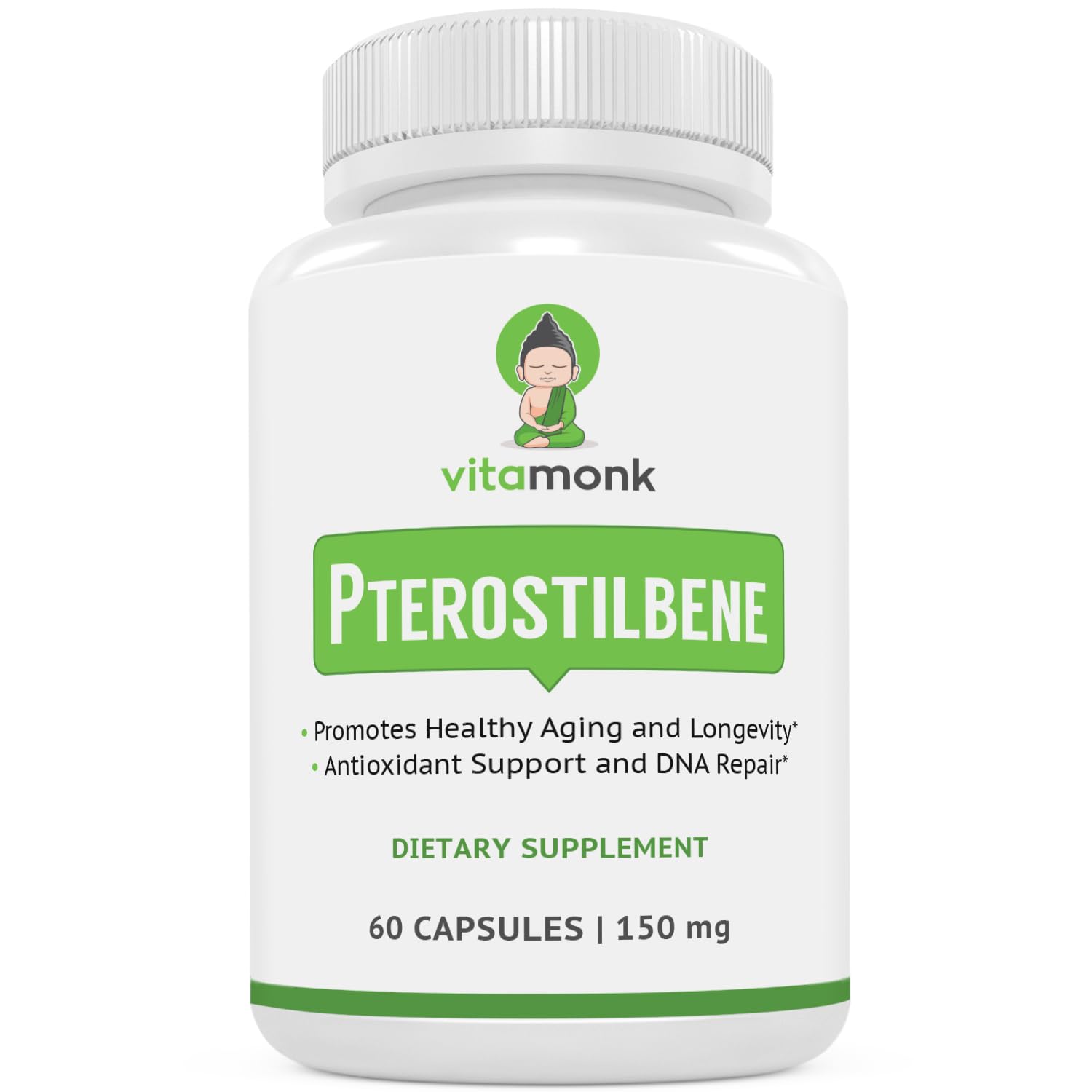 VitaMonk Pterostilbene 150mg Capsules, 60 Count