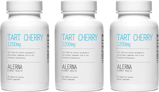 Alerna Kidney Health Tart Cherry Extract 1200 mg Dietary Supplement Capsules, 300 Count