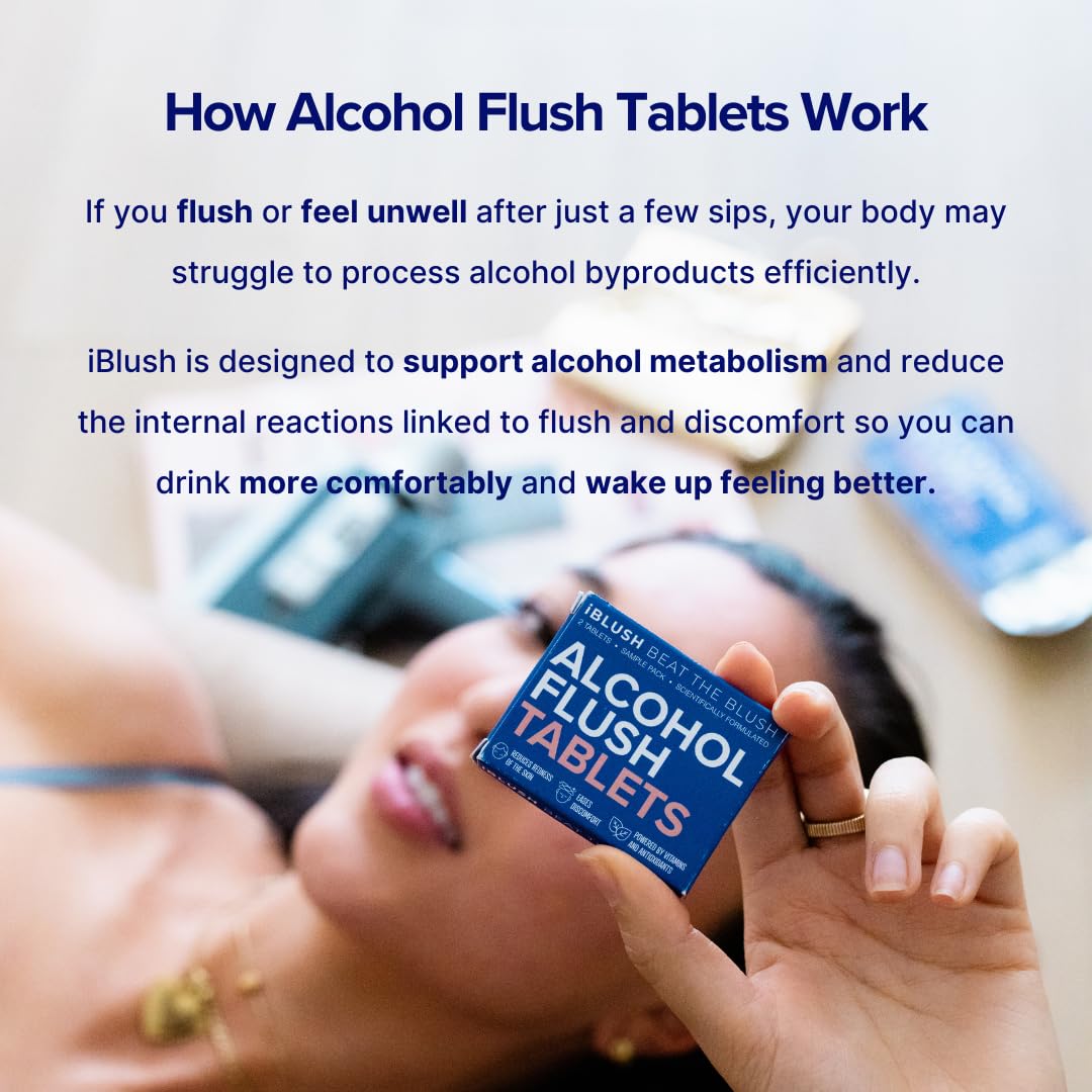iBLUSH Alcohol Flush Tablets Capsules 10