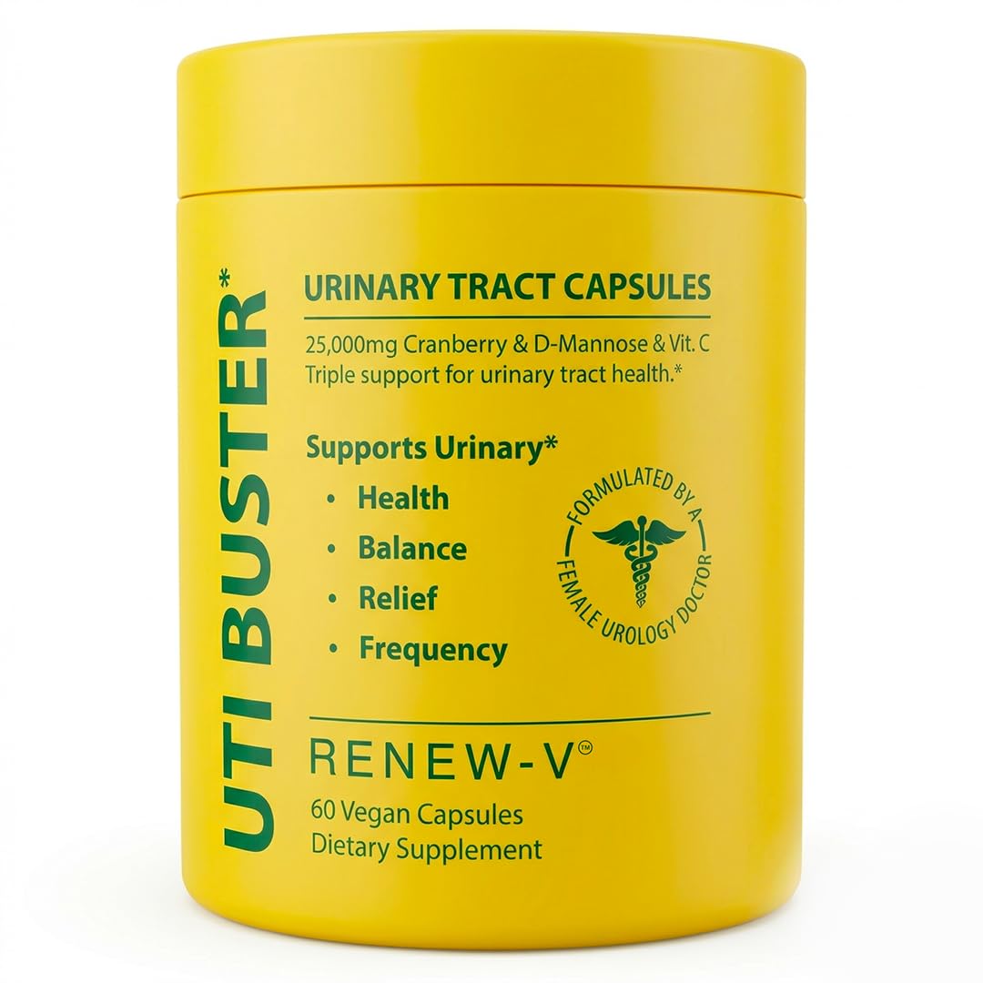 Renew-V UTI Buster Urinary Tract Health Supplement with Cranberry, D-Mannose & Vitamin C Capsule, 1 Count