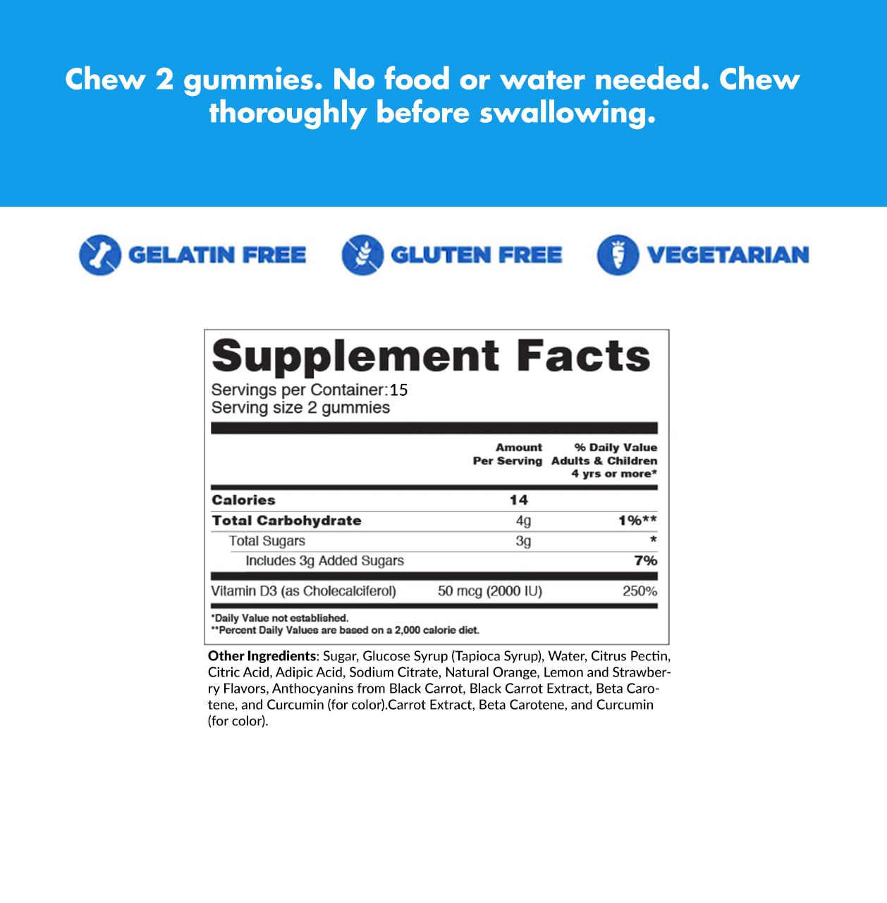 Happy Healthy Wellness Vitamin D3 Vegan Gummies, 1 Count