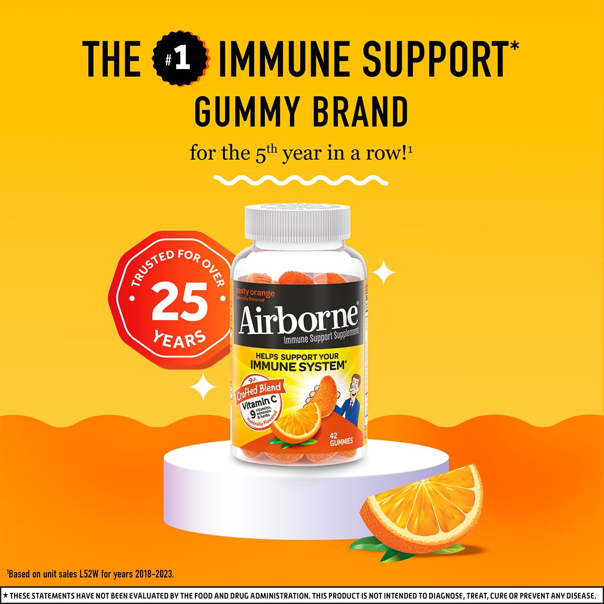 Airborne Vitamin C 750mg Immune Support Gummies, 42 Gummies
