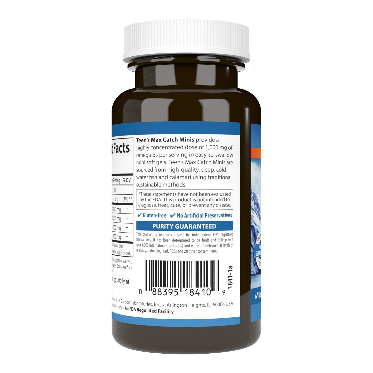 Carlson Teen's Max Catch Minis 1000 mg Softgels 60