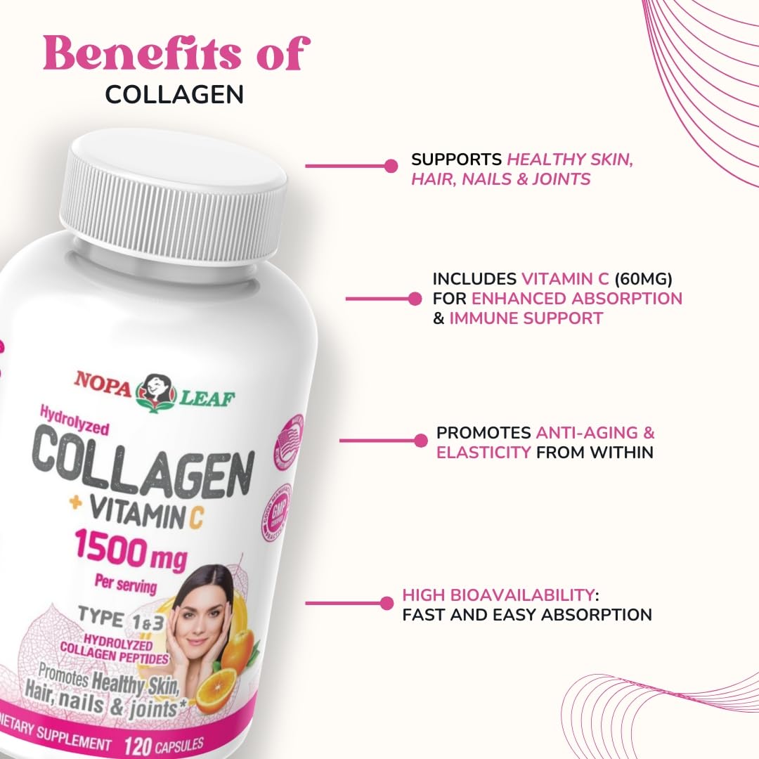 Generic Collagen Capsules with Vitamin C, 1 Count