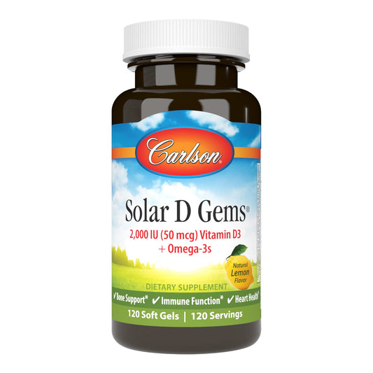 Carlson Solar D Gems Vitamin D3 and Omega-3 Softgels 120