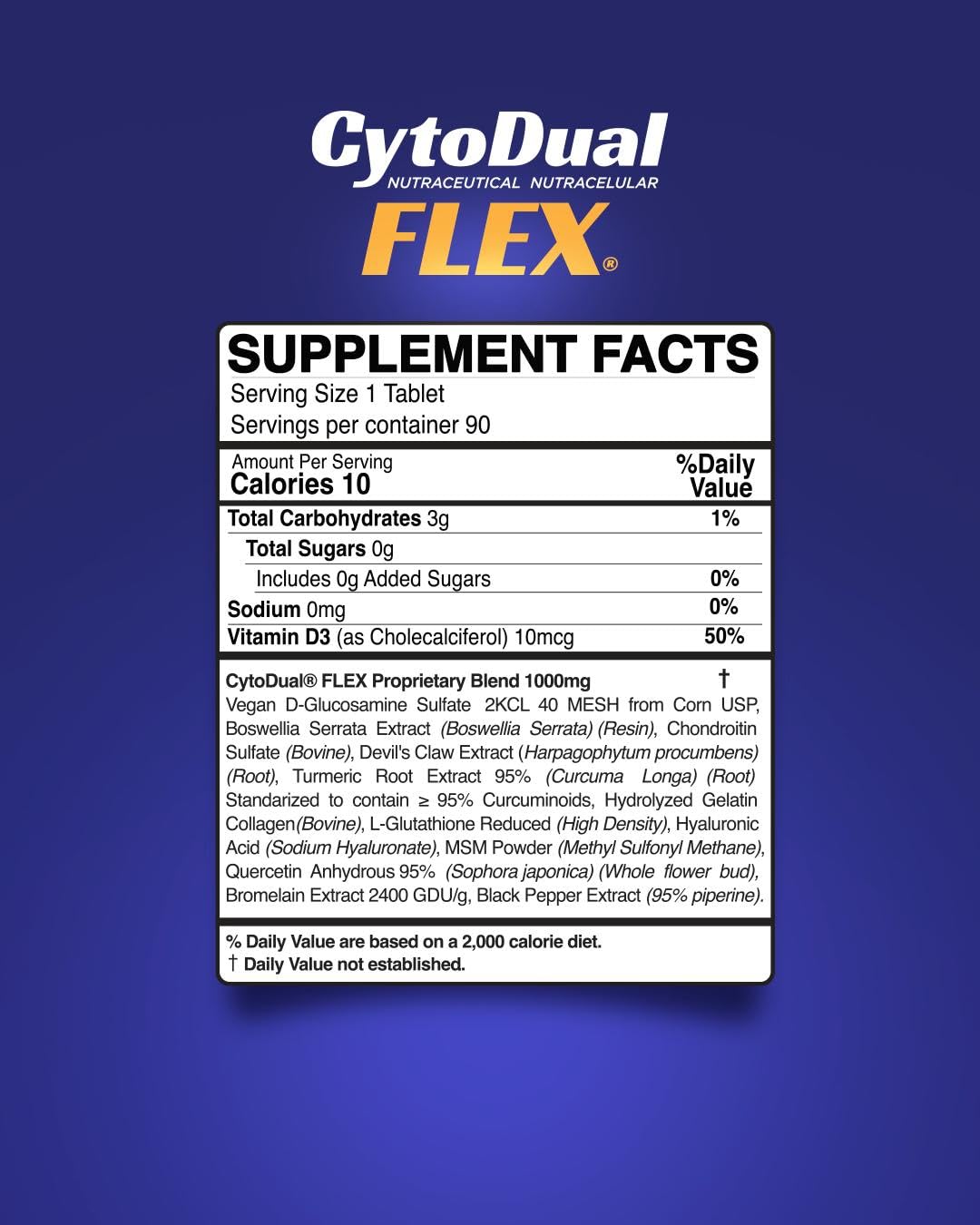 Generic CytoDual Flex Glucosamine, Chondroitin, MSM, H. Acid, Collagen Tablet 1 Count