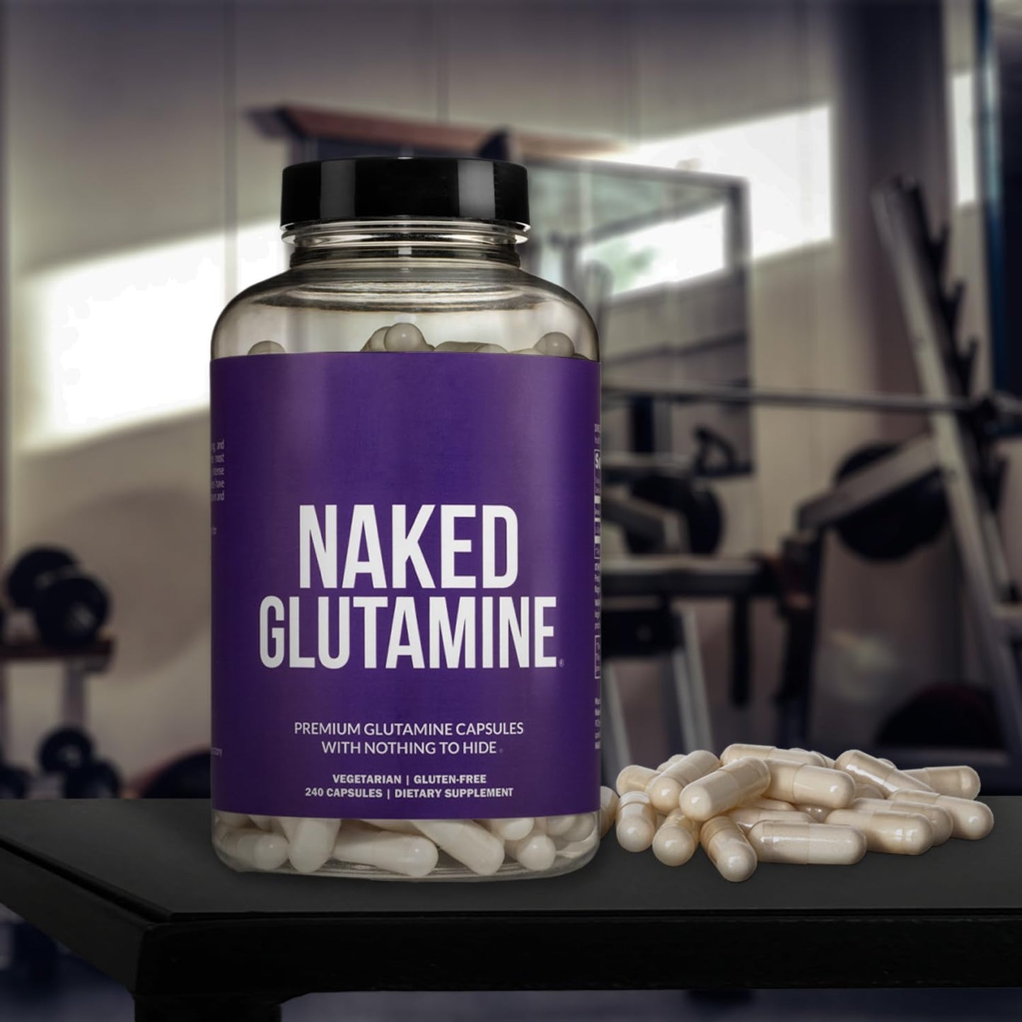NAKED Vegan Energizing Muscle Recovery Bundle Fruit Punch Energy and 240 L-Glutamine Capsules, 1000mg Powder 2