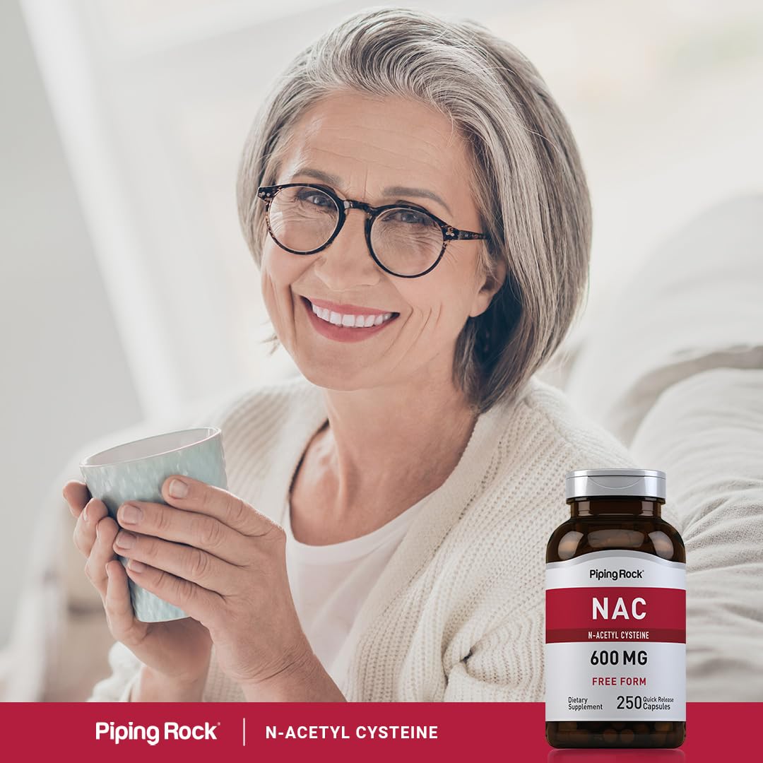 Piping Rock NAC Supplement N-Acetyl Cysteine 600mg Capsule, 250 Count