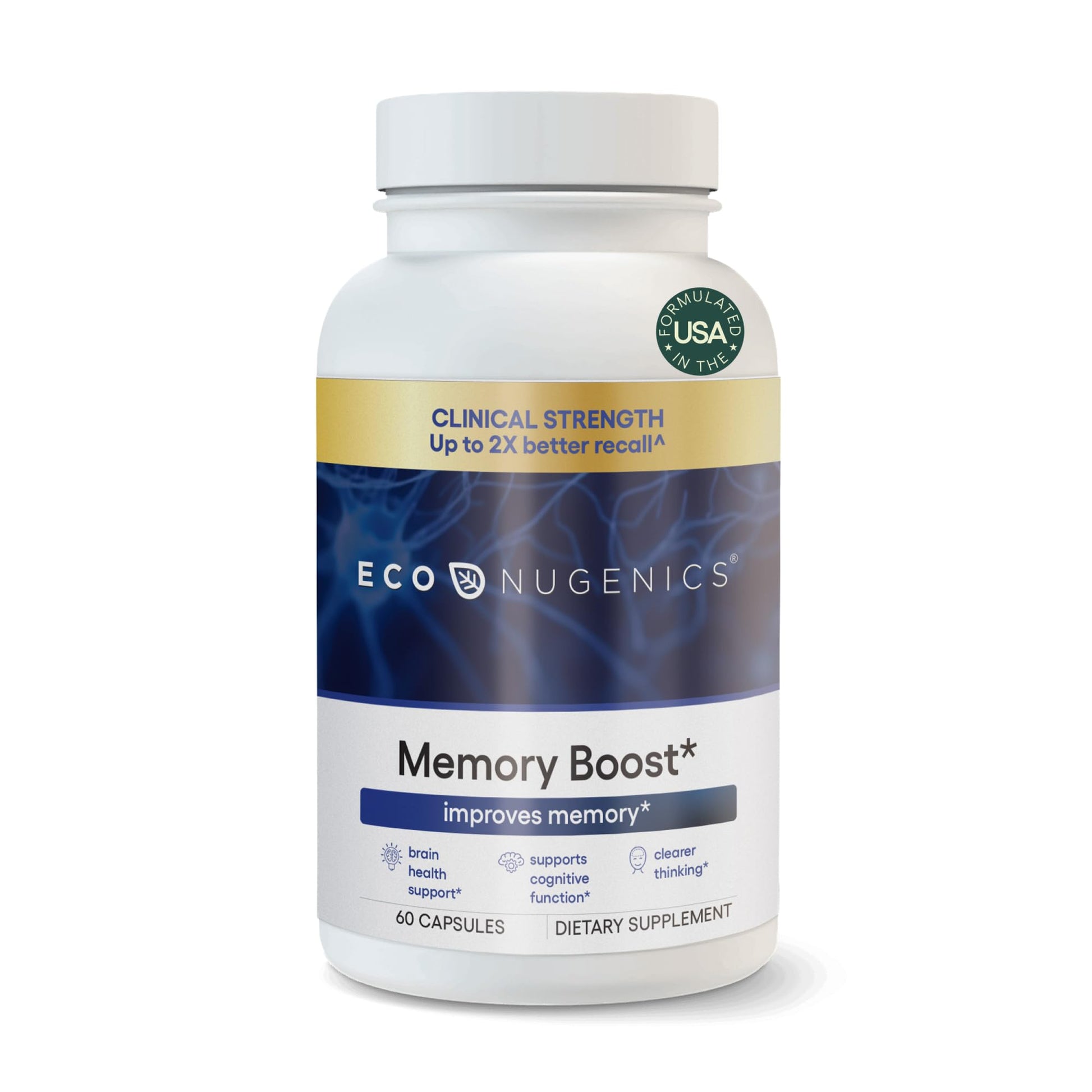 EcoNugenics Memory Boost Supplement Capsules 60 Count
