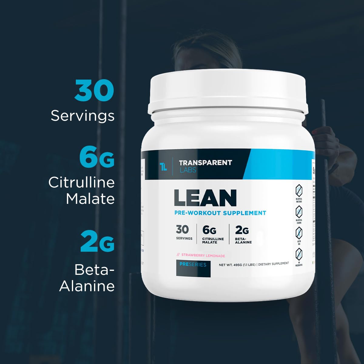 Transparent Labs Lean Pre-Workout Powder 30 Servings