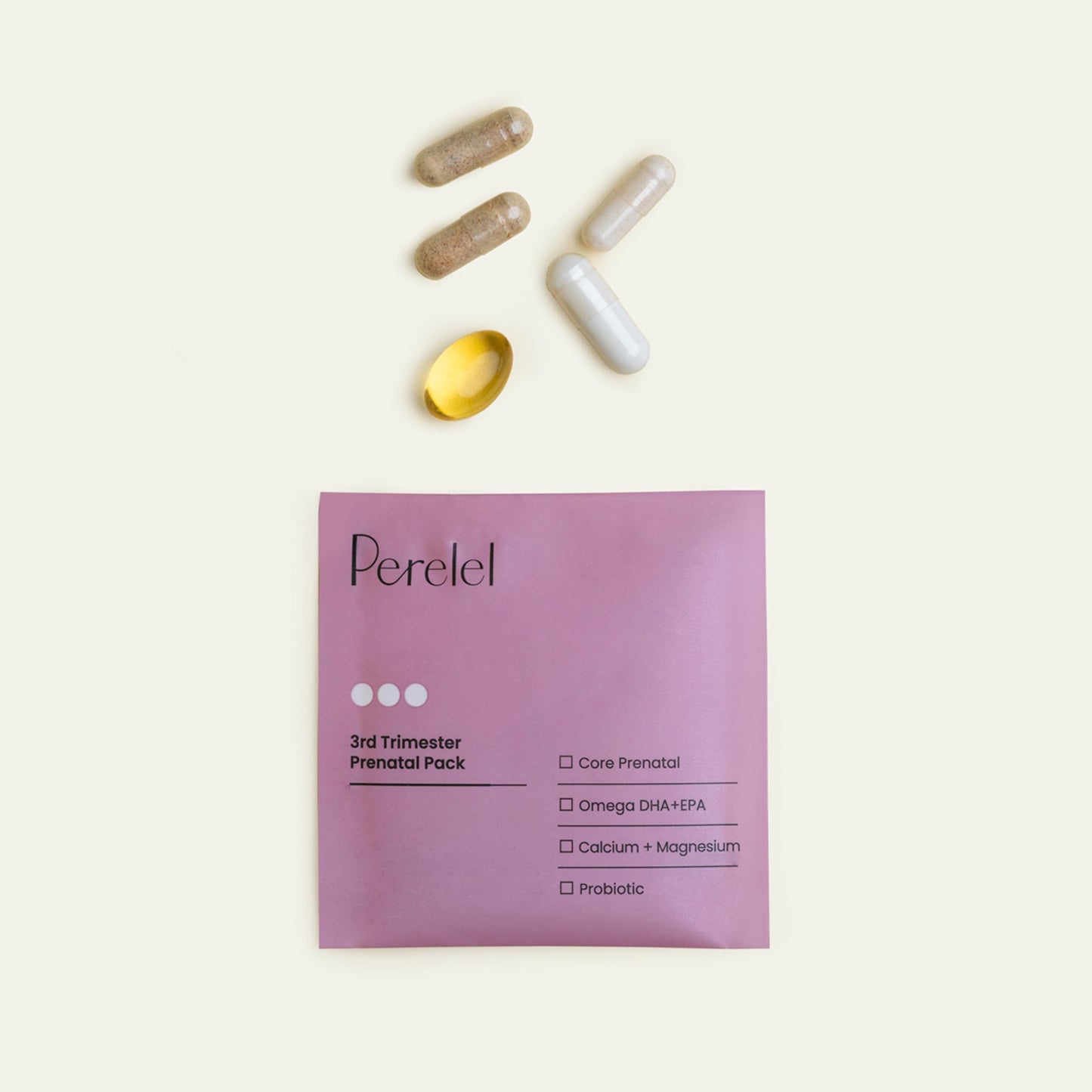 Perelel 3rd Trimester Prenatal Vitamins for Women, Choline, Folate, & Iron 30 Capsules
