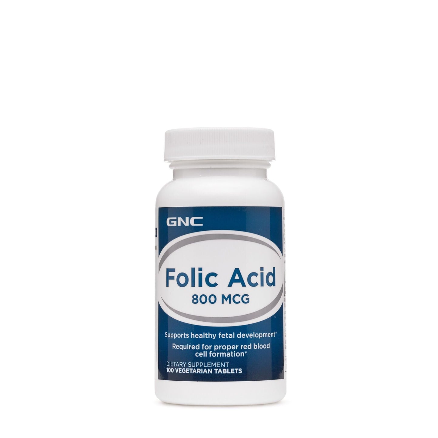 GNC Folic Acid 800mcg Tablets, 100 Count