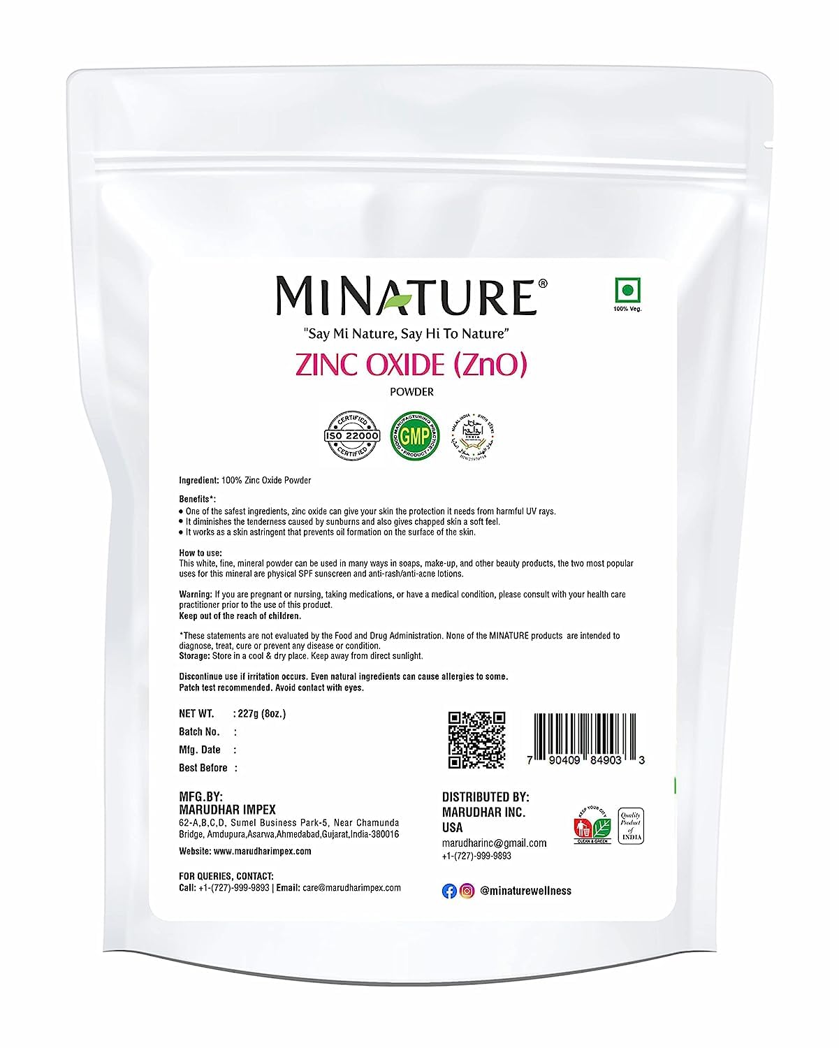 Sheltr Zinc Oxide Powder 8 oz