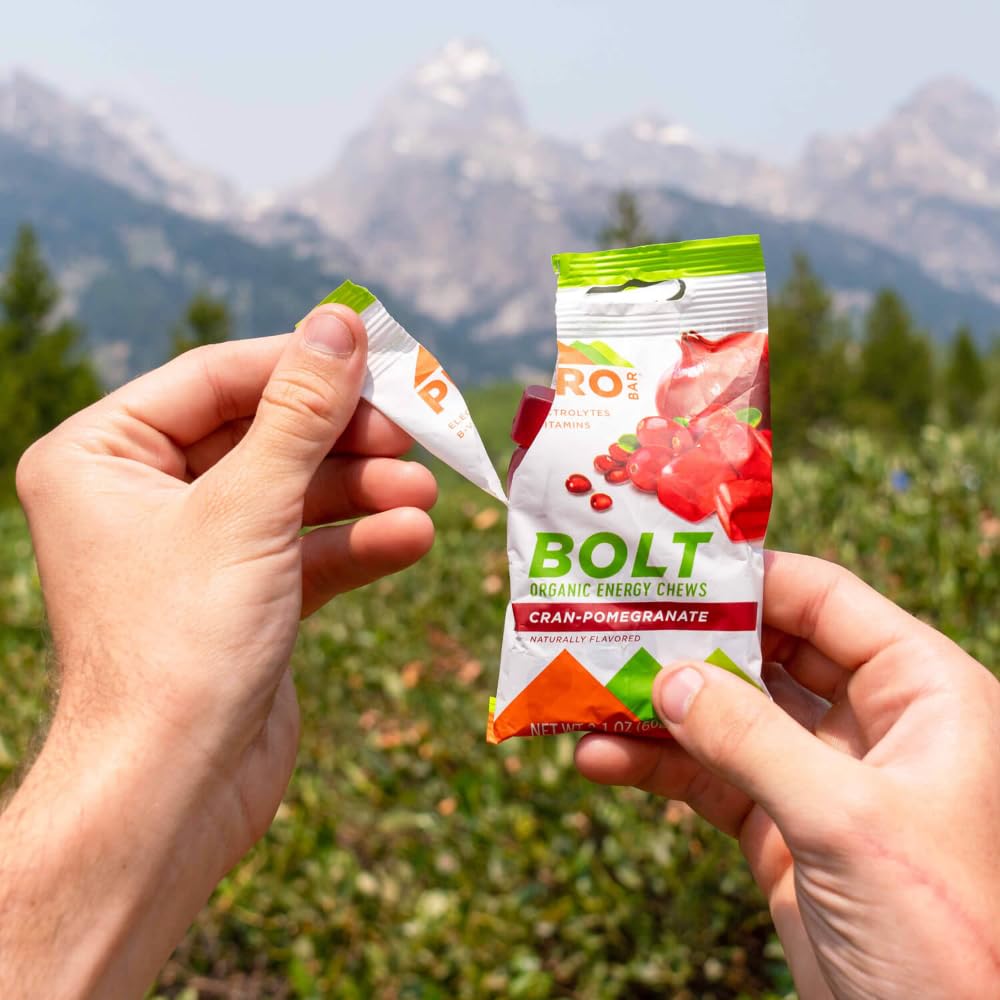 PROBAR Bolt Energy Chews for Running & Cycling Organic Sports Nutrition Gummies with Electrolytes & B Vitamins, Fast Carb Endurance Fuel, Vegan Gluten Free Non-GMO, Cranberry Pomegranate, 25.2 oz