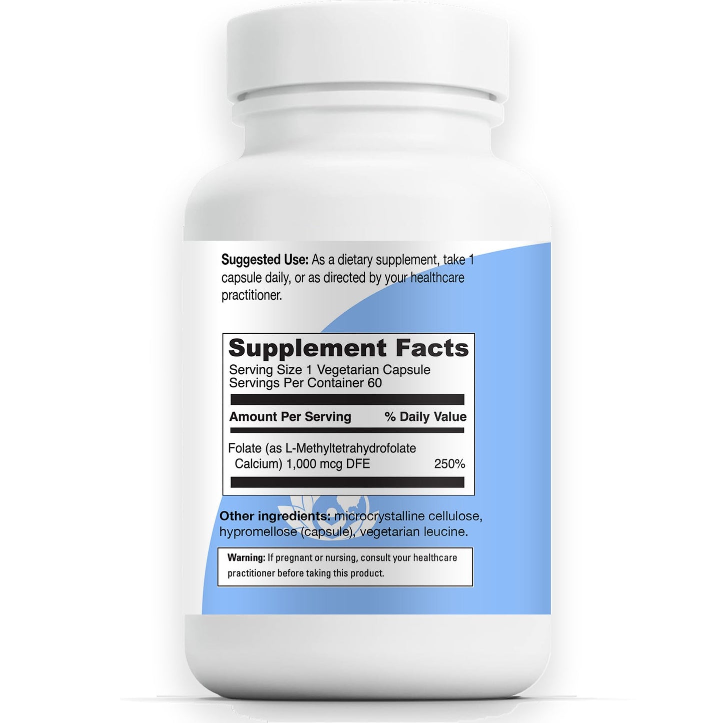 EcoIntegratives Active Folate Methylfolate 5-MTHF – Methylated Folate 1000 mcg (1700mcg DFE) 60 Capsules