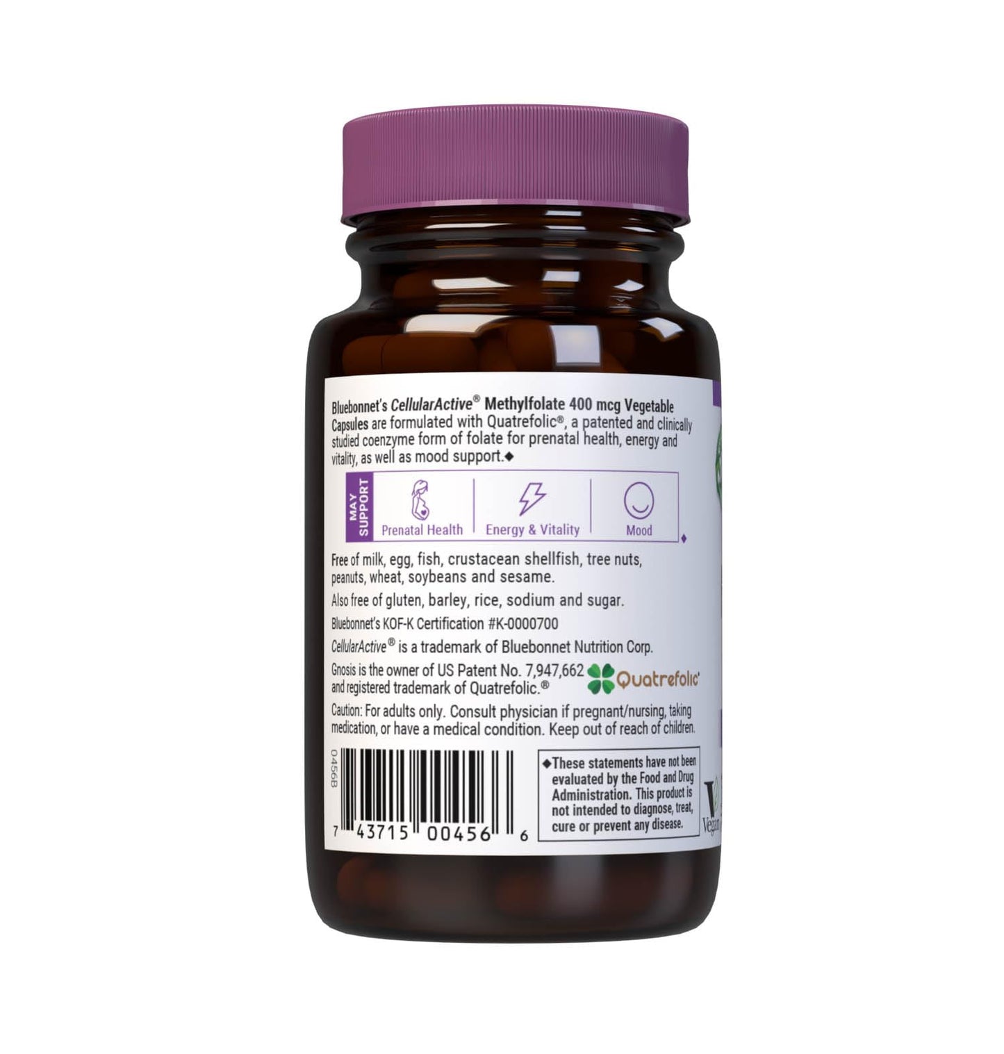 BlueBonnet CellularActive Methylfolate 400 mcg Capsule, 60 Count