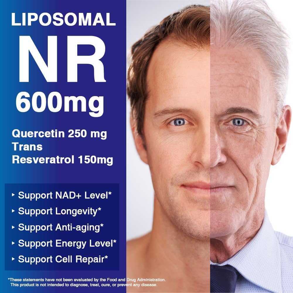 LOVITA Liposomal NR (Nicotinamide Riboside) 1000 mg with Quercetin & Trans-Resveratrol, Vegan Enteric-Coated Capsules, 100 Capsules