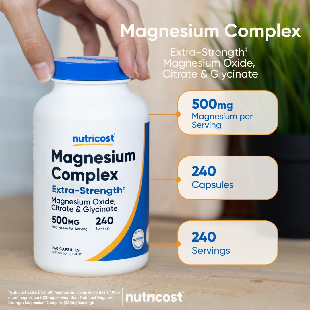 Nutricost Magnesium Complex Extra Strength 500mg Capsules 240 Count