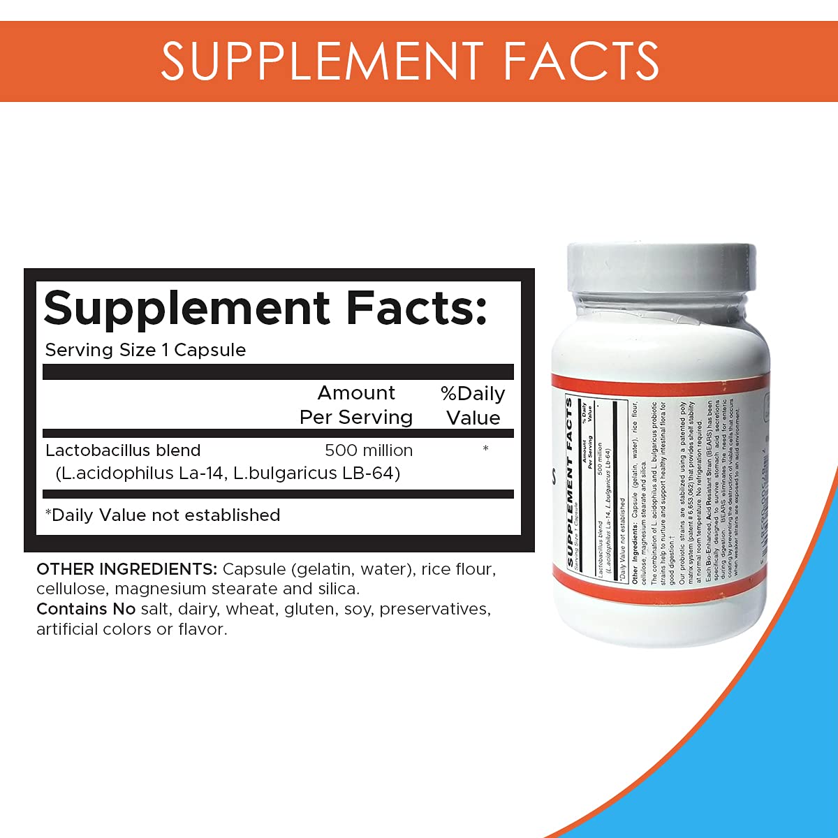 Holistic Health Acidophilus Probiotic Capsules, 100 Capsules