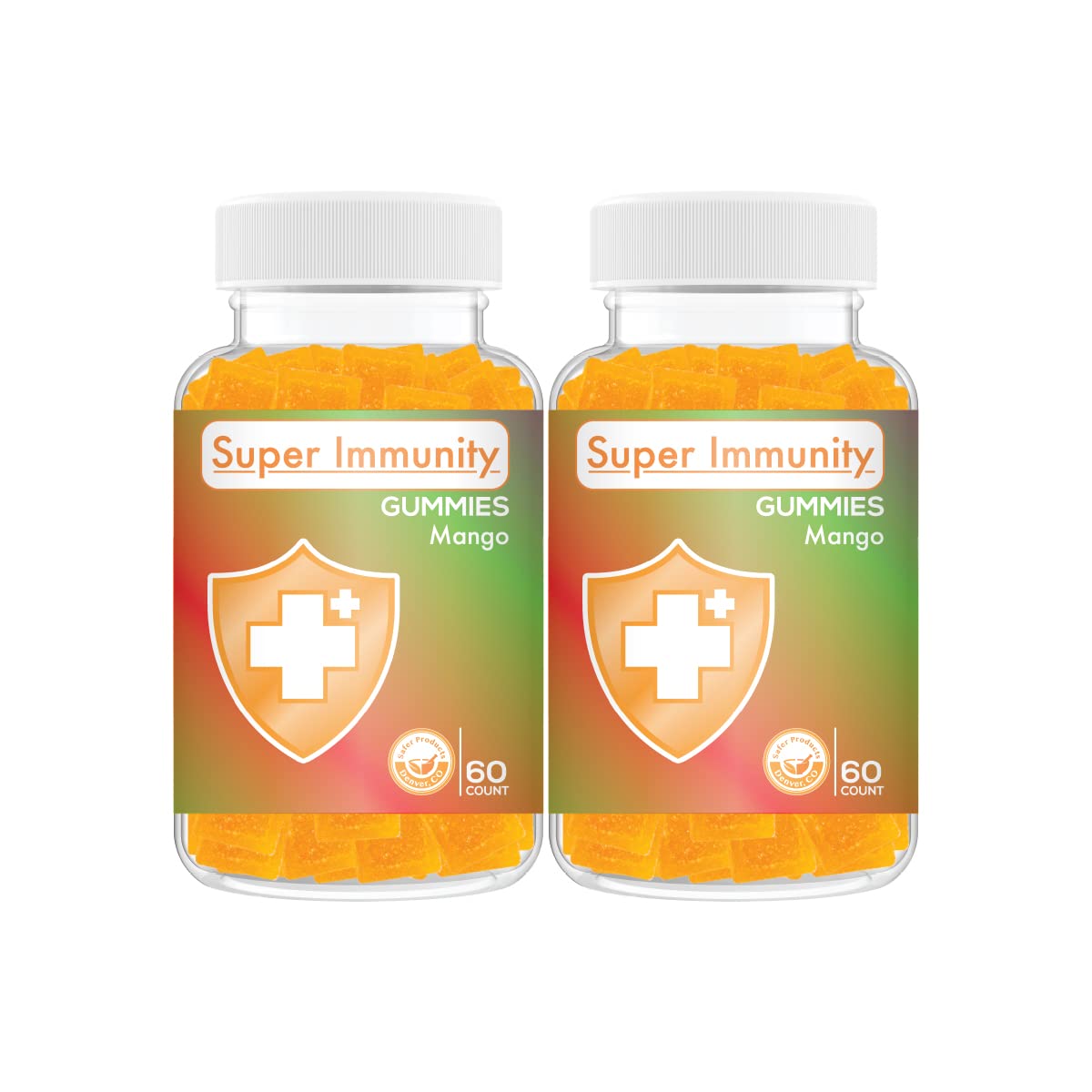 Safer Products Super Immunity Gummies with Vitamin C for Adults, Immune Support Multivitamin Ginger, Zinc, Elderberry, Turmeric, Echinacea, Vegan Plant Based, 120 Count