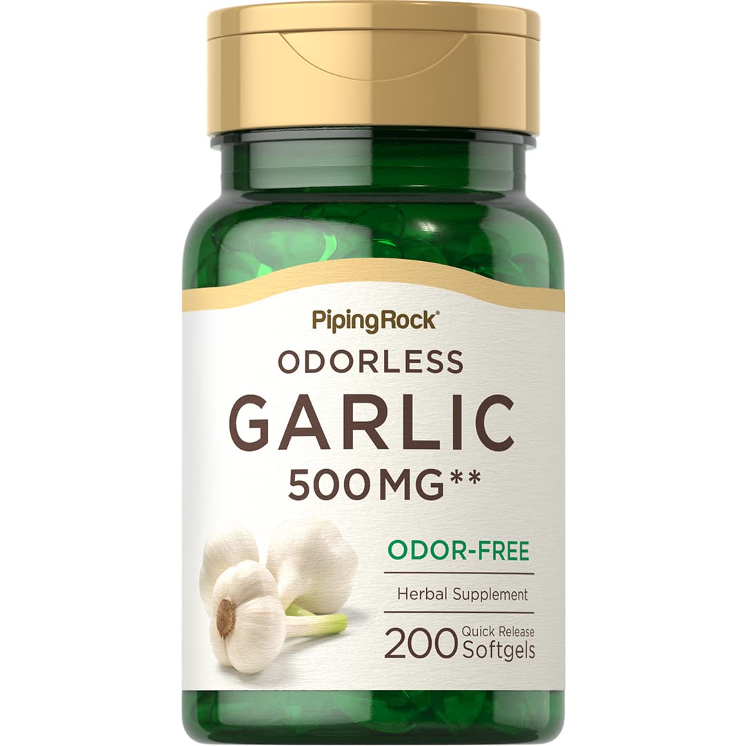 Piping Rock Odorless Garlic Softgels, 200 Count