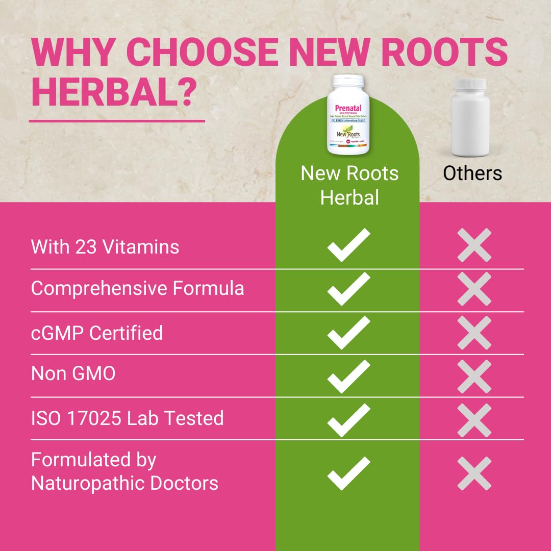 NEW ROOTS HERBAL Prenatal Multivitamin Capsules 90 Count