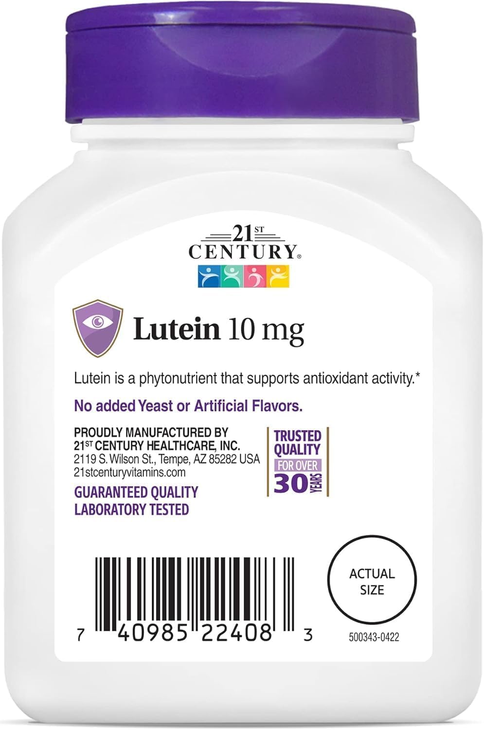 21st Century Lutein 10 mg Tablets, Pack of 3