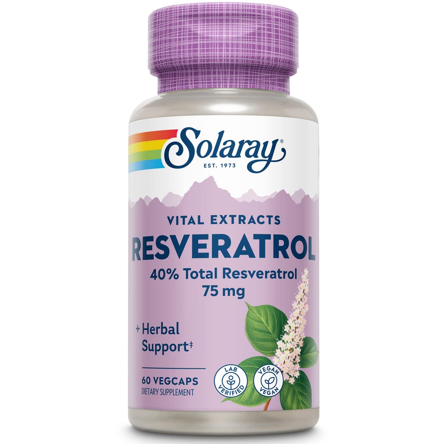 SOLARAY Resveratrol 75 mg Capsule, 60 Count