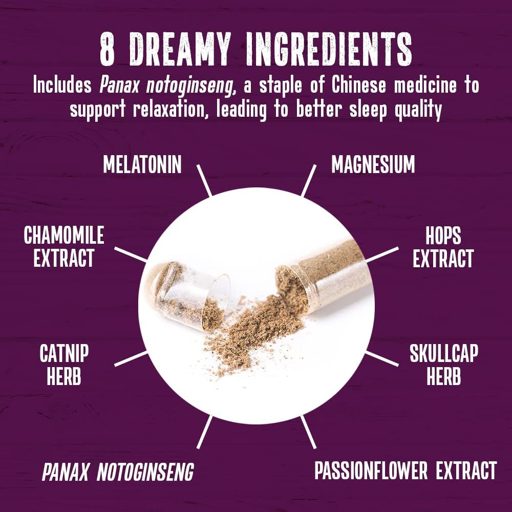 New Roots Herbal Herbal Sleep Supplement with Passion Flower, Chamomile, Hops, Panax Ginseng, Melatonin 120 Capsules