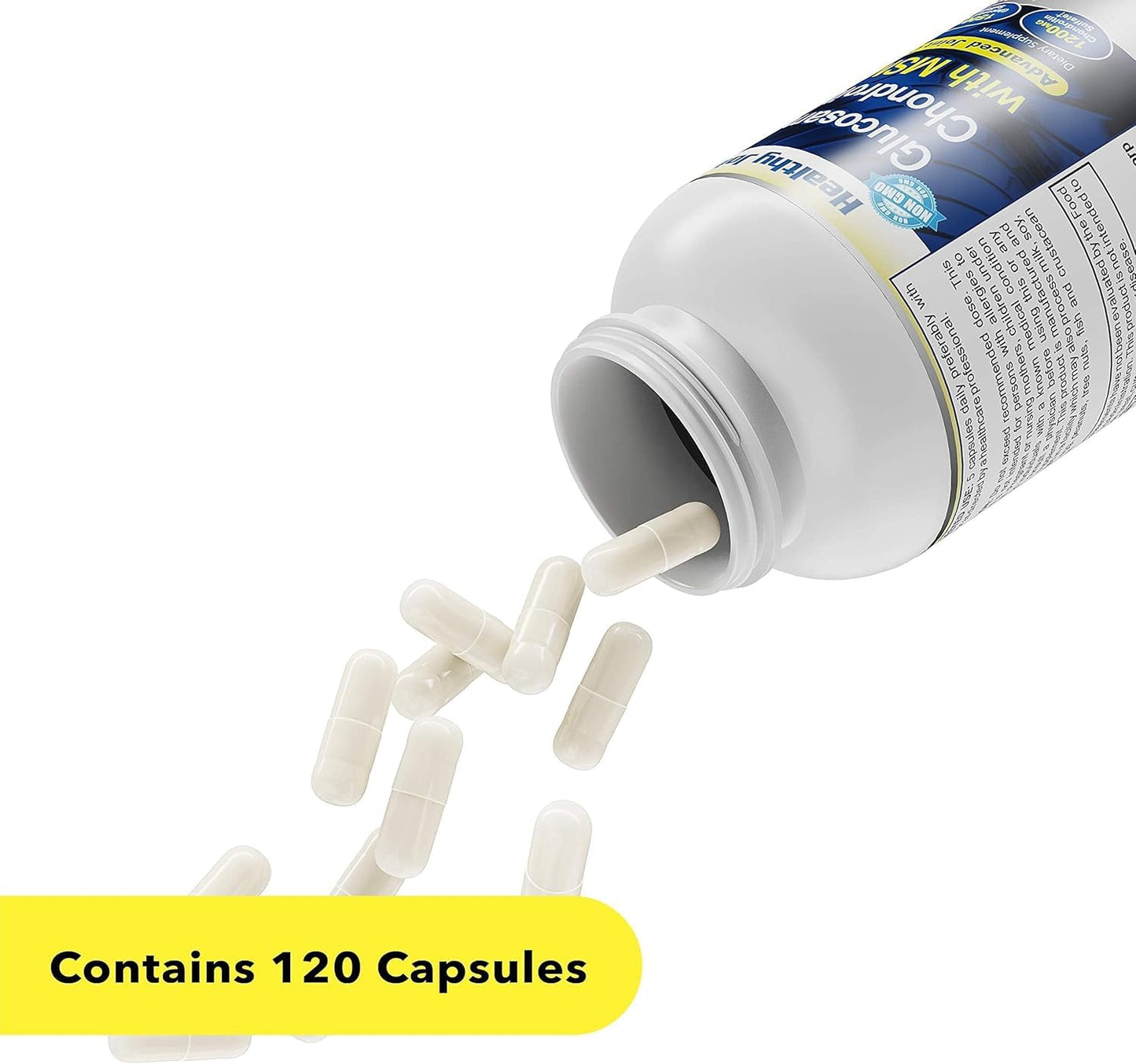 Healthy Joints System Glucosamine Chondroitin MSM Supplement for Joint & Bone Health 120 Capsules