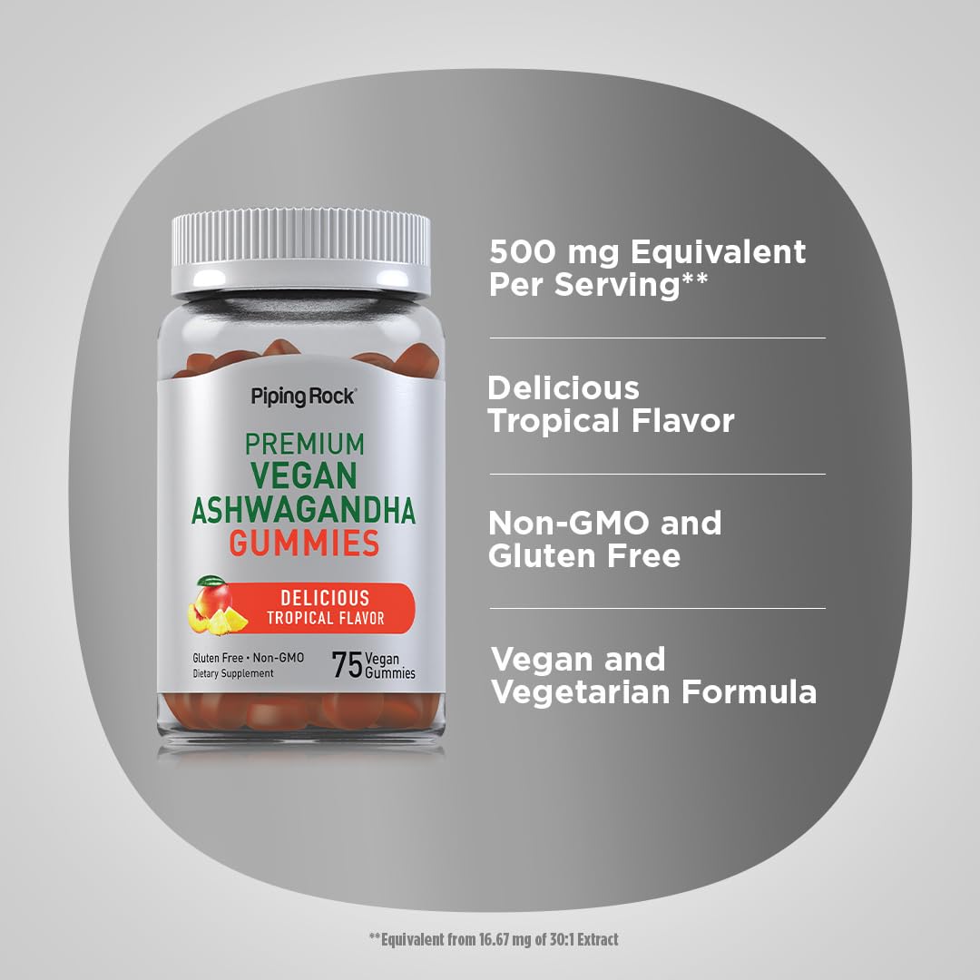 Piping Rock Ashwagandha Gummies 75 Count