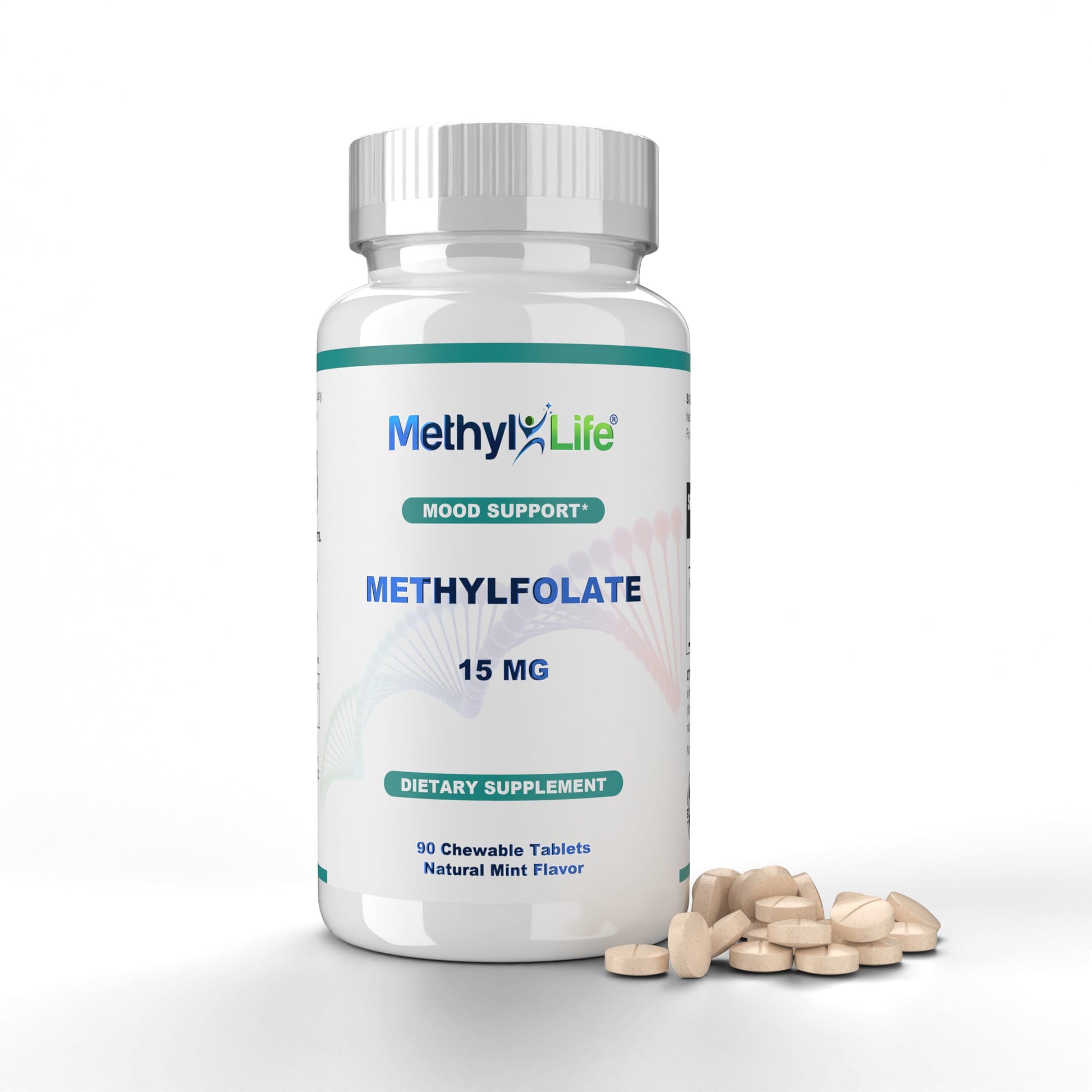 Methyl-Life L-Methylfolate 15 mg for Women & Men – Active Folate Supplement with Cerebrofolate (L-5-MTHF Calcium) – High Bioavailability B9 Support – Tablets, 90 Count