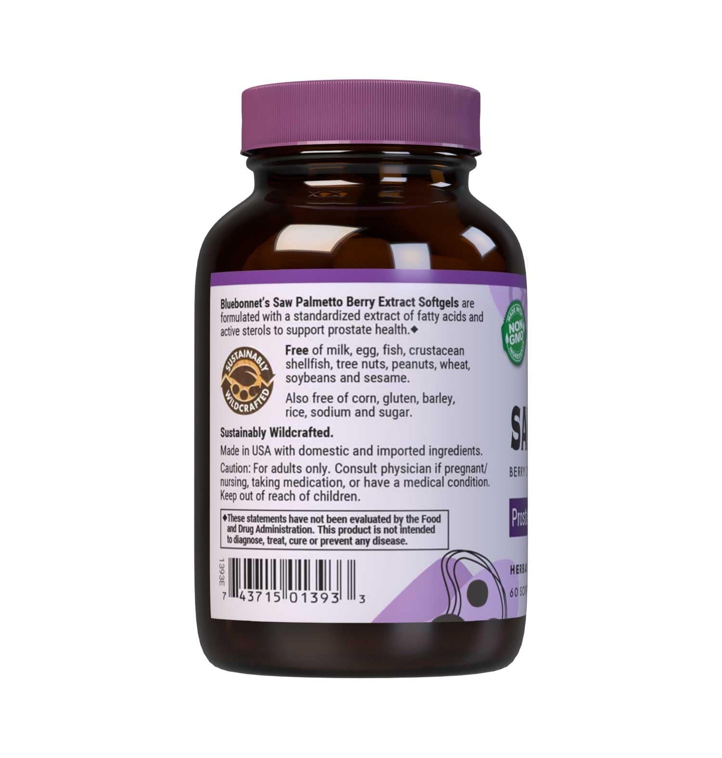 BlueBonnet Saw Palmetto Berry Extract Supplement Softgel, 60 Count