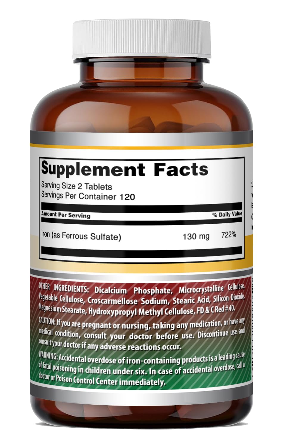 Amazing Nutrition Iron as Ferrous Sulfate Supplement, 240 Tablets
