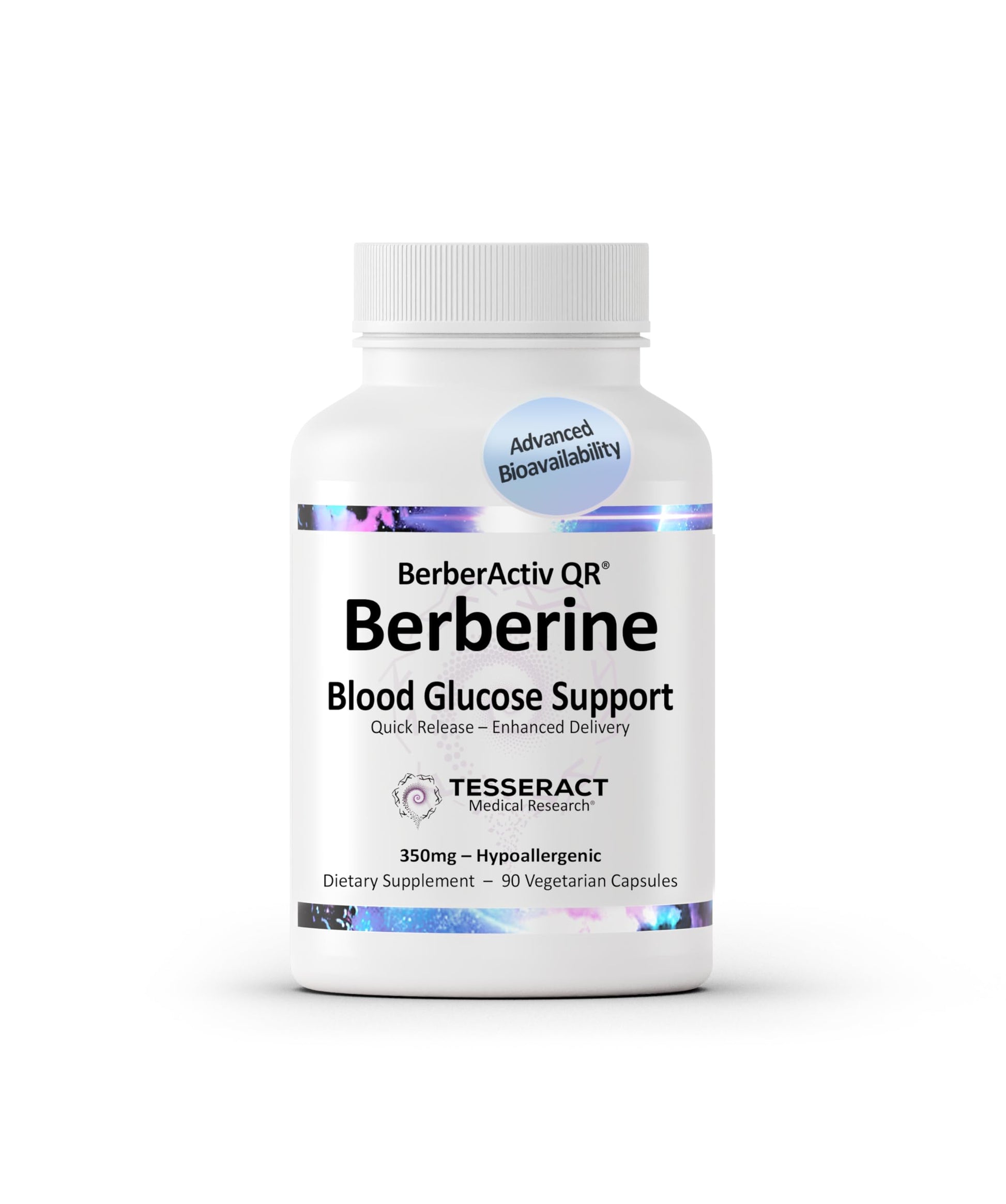 Tesseract Medical Research BerberActiv-QR Berberine Immune Support, 350mg per Capsule, 90 Vegetarian Capsules