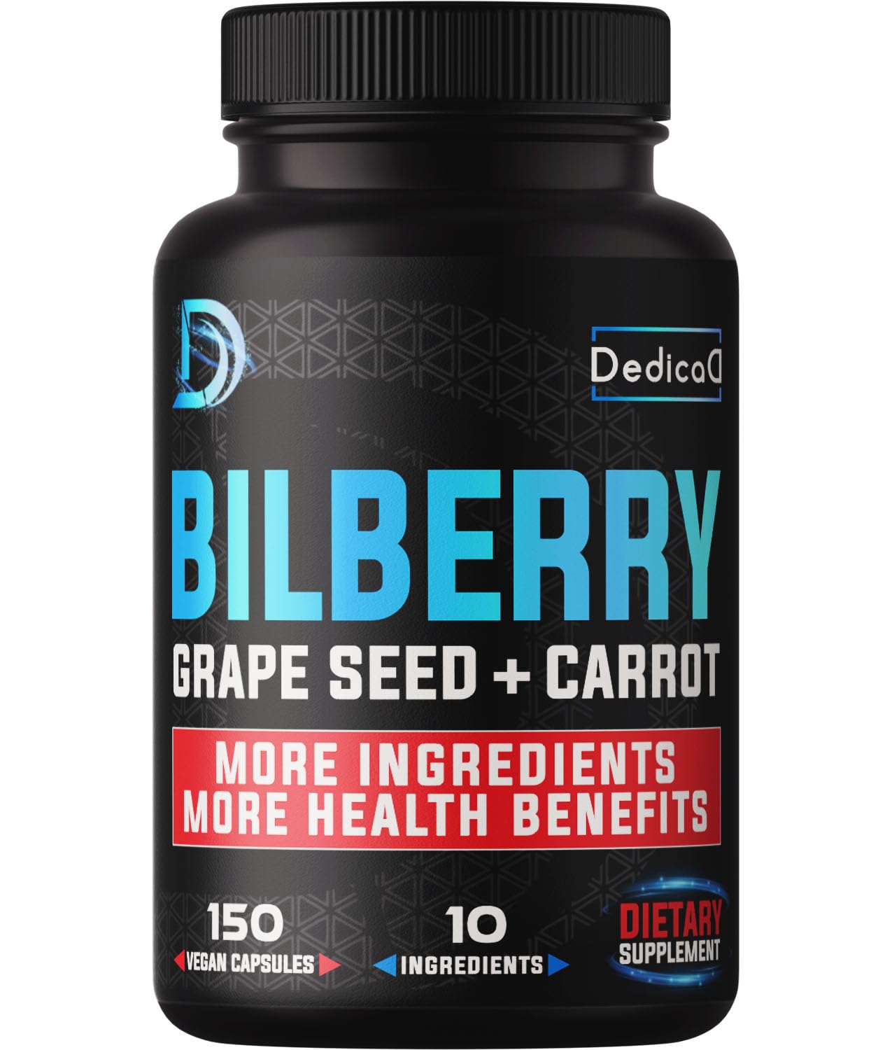 DEDICAD Bilberry Extract Capsules 150 Count