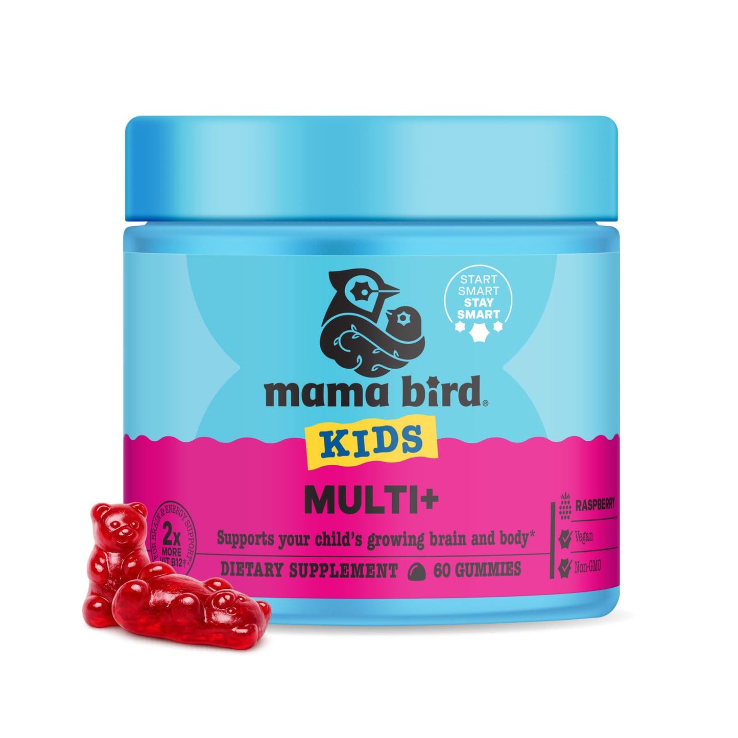 Best Nest Wellness Mama Bird Multi Plus Gummies Chewable Multivitamin for Kids, 60 Count
