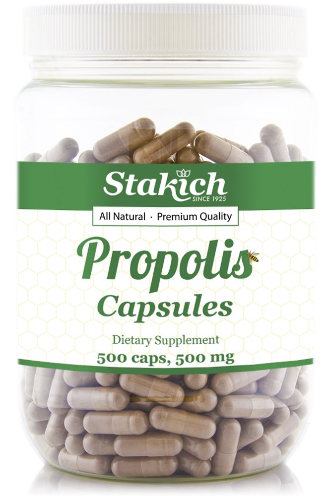 Stakich Bee Propolis Capsules 500 Count