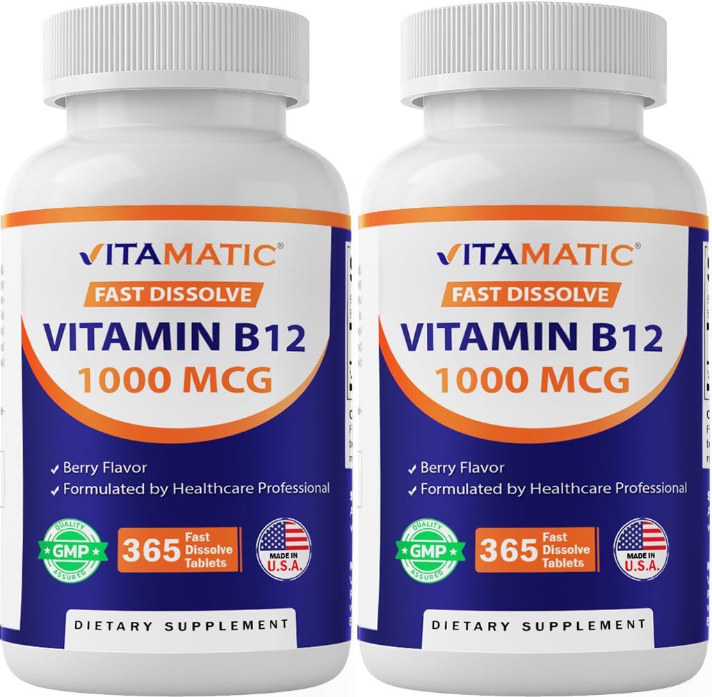 Vitamatic Vitamin B12 1000 mcg Fast Dissolve Tablets, 365 Tablets