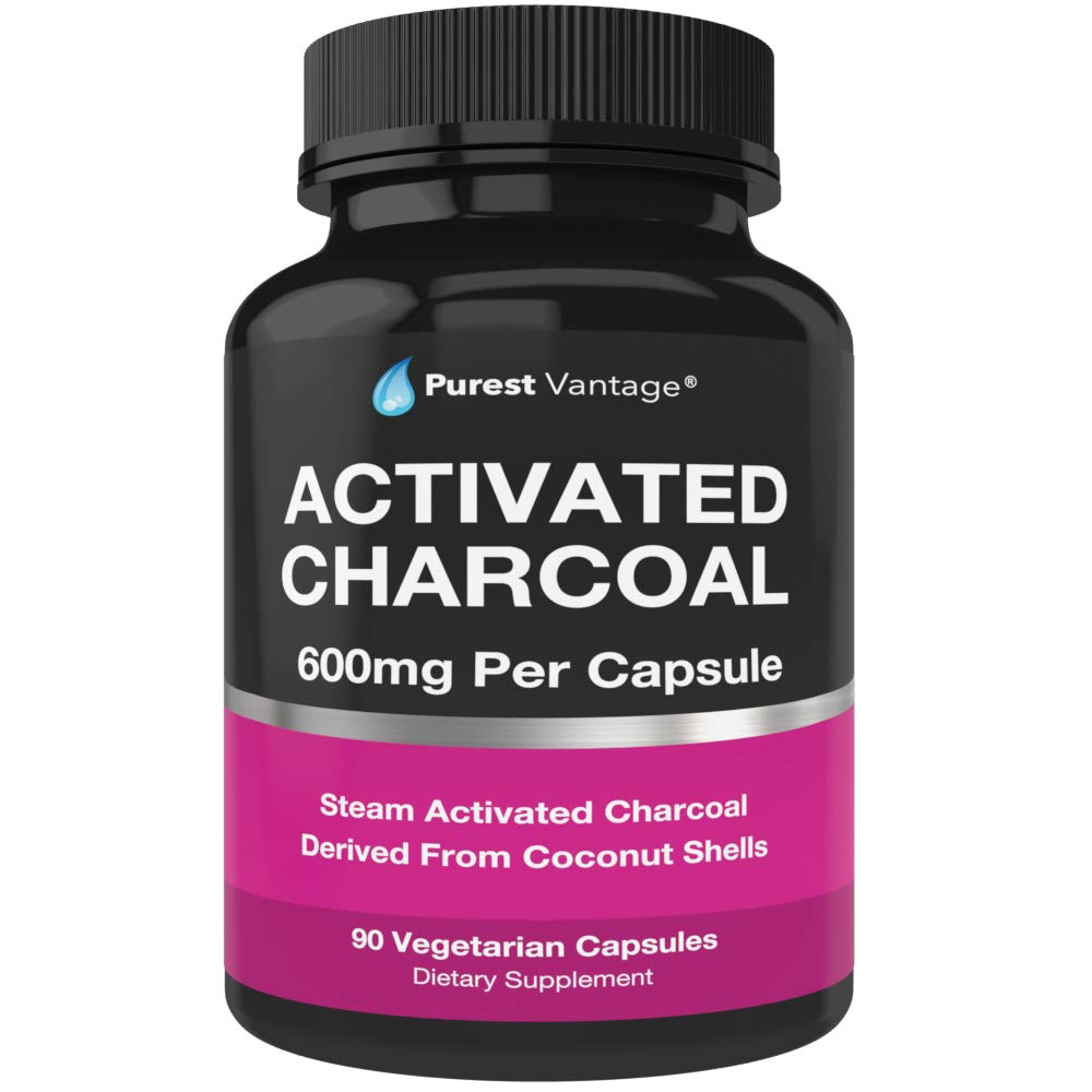 Purest Vantage Pure Organic Activated Charcoal Capsules, 90 Count