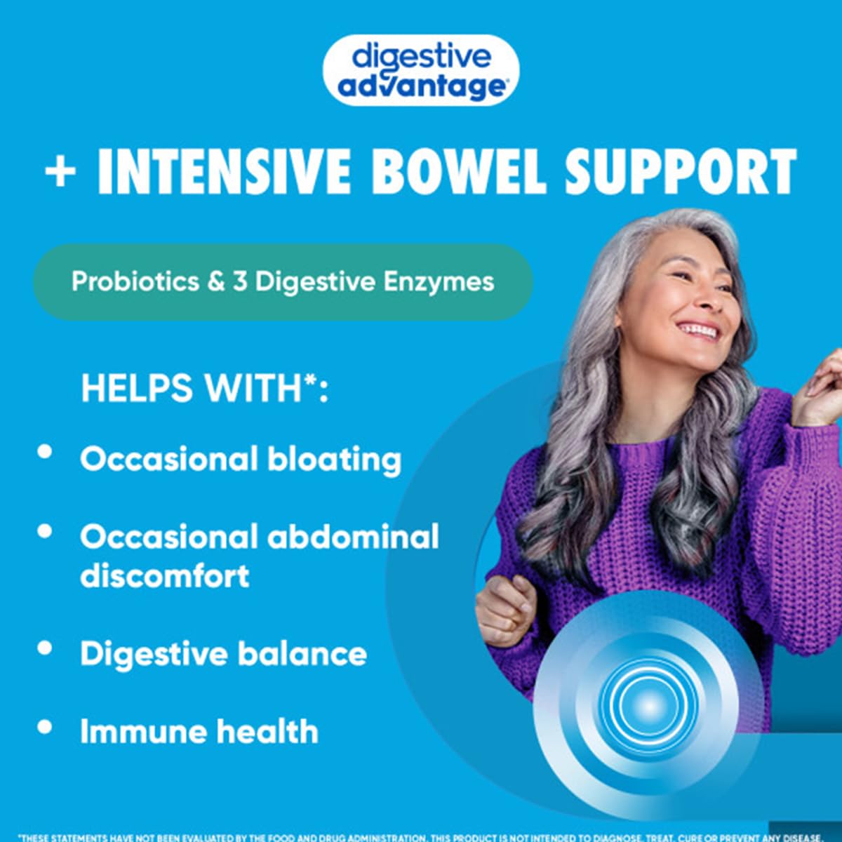 Digestive Advantage Intensive Bowel Support Probiotic Defends Against Gas & Bloating, 32 Capsules