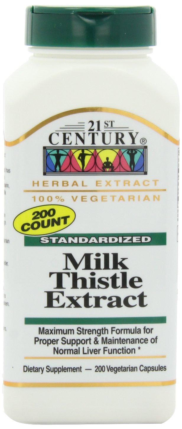 21st Century Milk Thistle Standardized Herbal Extract Capsules, Maximum Strength, 400 Capsules