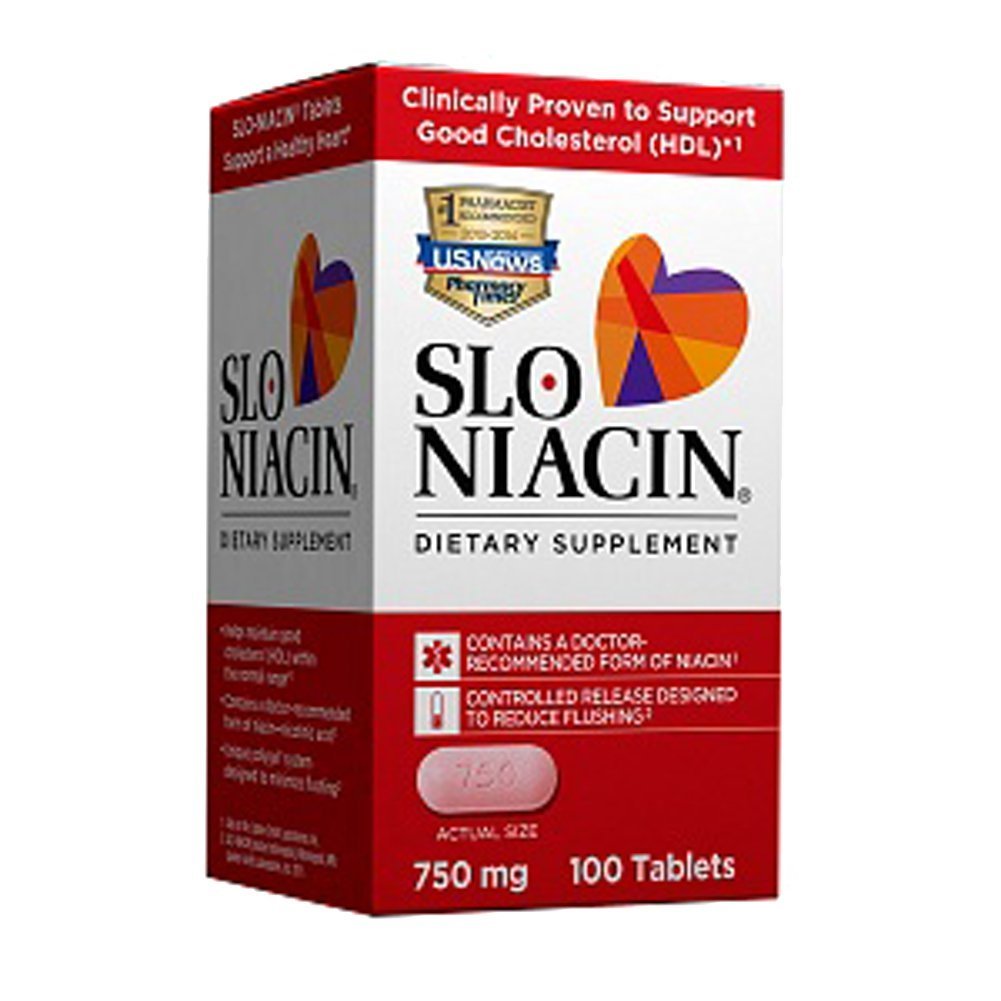 Slo-Niacin Polygel Controlled-Release Niacin 750 mg Tablet, 100 Count