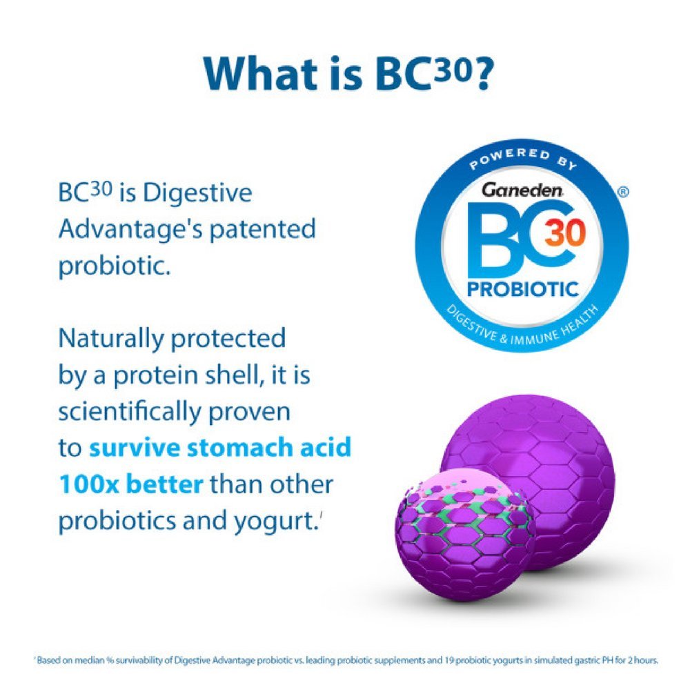 Ganeden Digestive Advantage Daily Probiotic Capsule, 30 Capsules