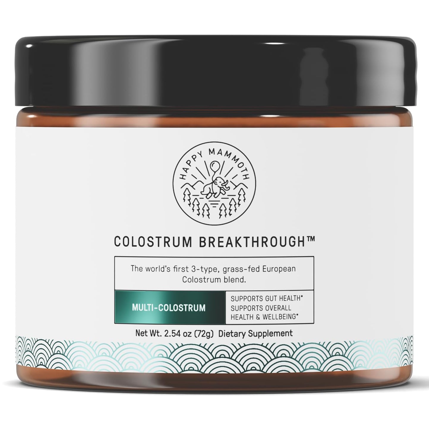 Happy Mammoth Triple Source Colostrum Powder Supplement for Gut Lining Maintenance, 2.54 oz