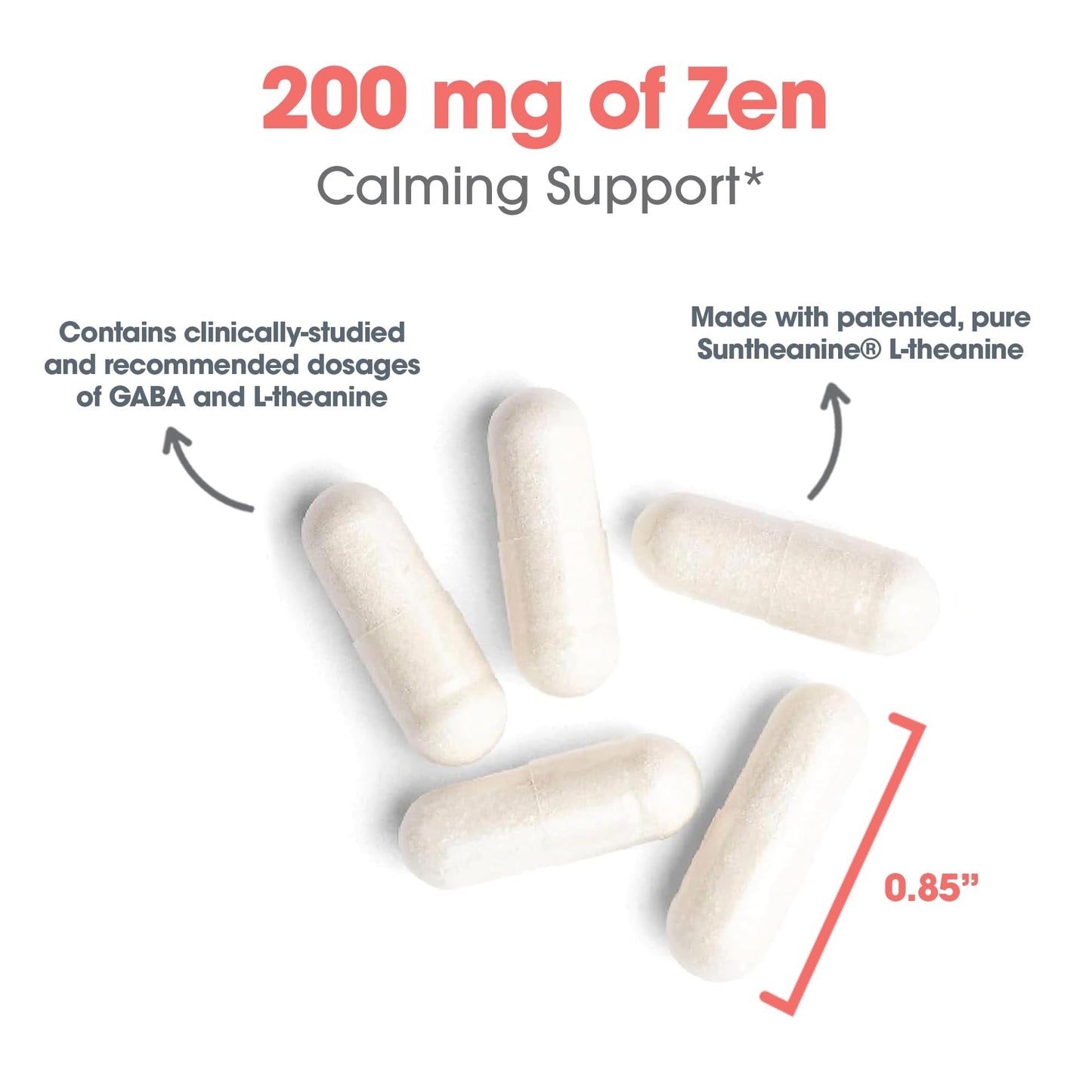 Allergy Research Group Zen GABA L-Theanine Supplement Capsule, 60 Vegetarian Capsules