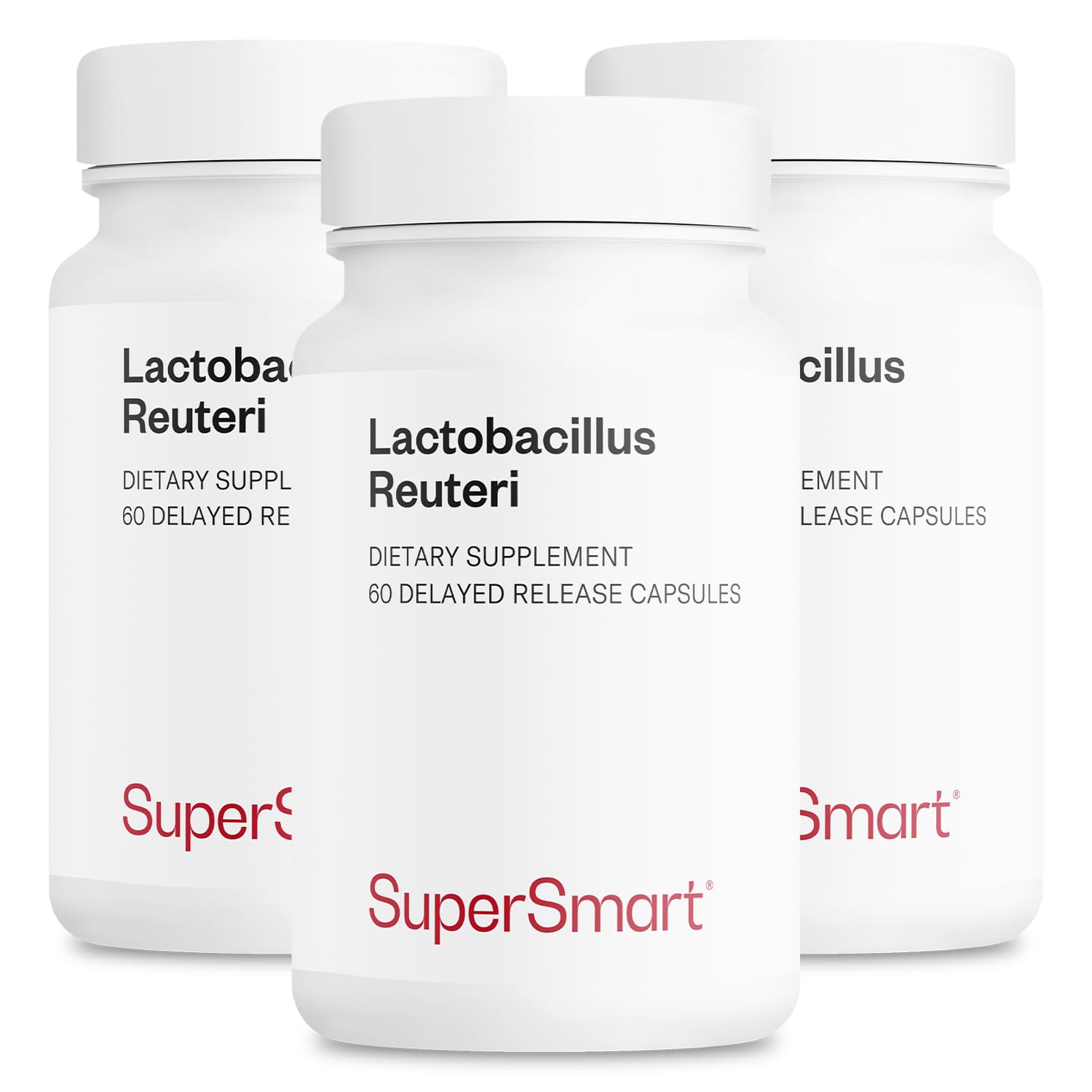 Supersmart Lactobacillus Reuteri 5 Billion CFU per Day Probiotic Supplement Capsules, 180 Count