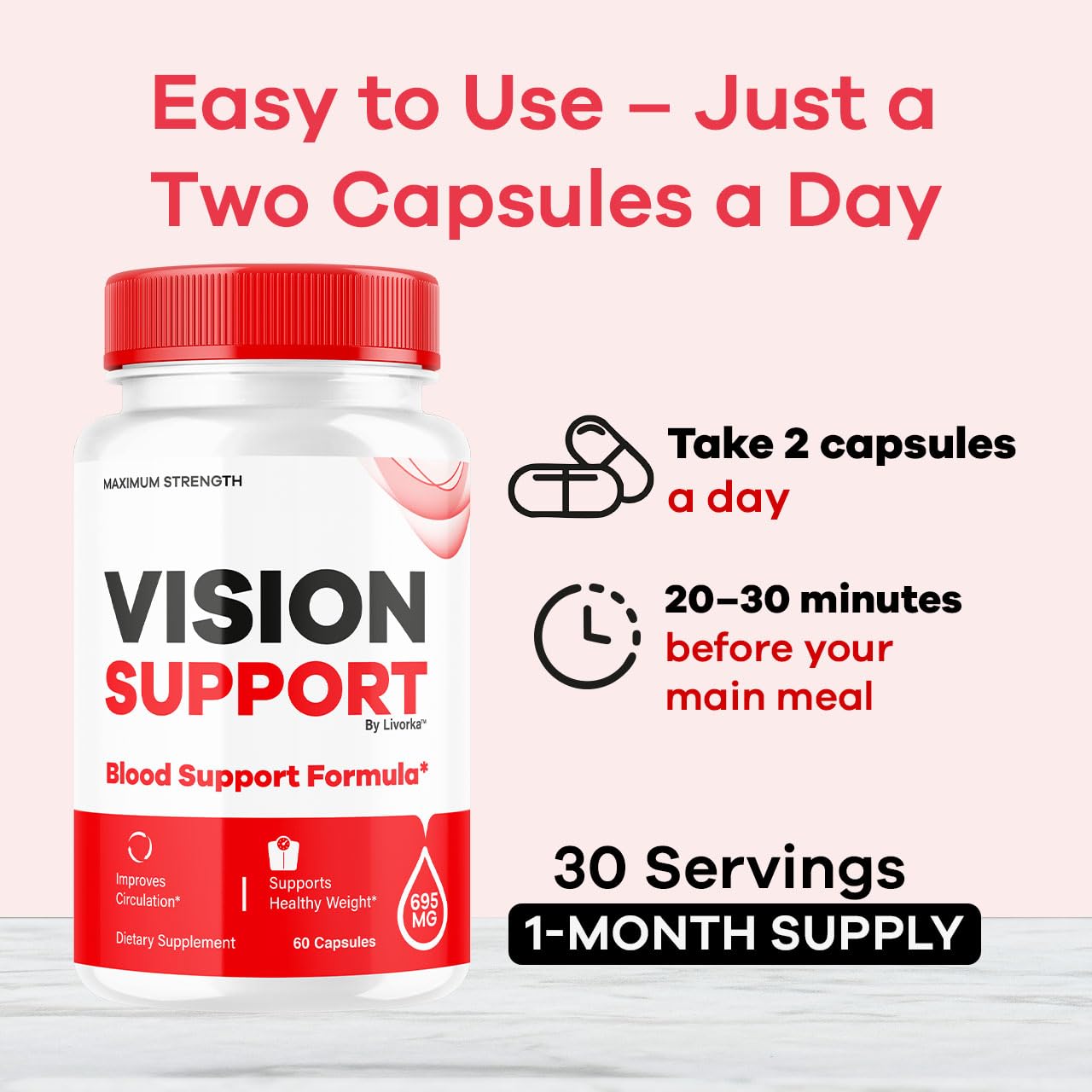 LIVORKA Vision Support Capsules, 60 Count